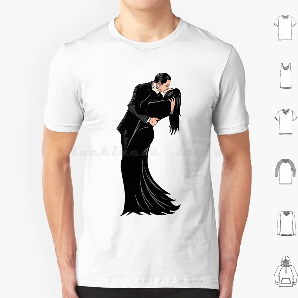 Cara Mia T košeľa bavlnená muži Ženy DIY tlač Romance Love Kiss Gothic Emo Addams Gomez Morticia Horror Halloween Scary Cara Mia