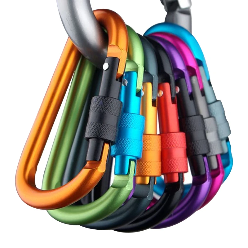Carabiner Clips s skrutkovou bránou 4ks karabíny turistické svorky s hliníkom Hliníkovej tyče s priemerom 7,5 mm Hotel Hock Edc