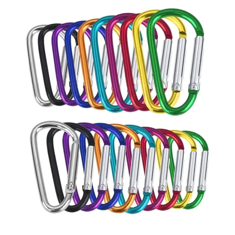 Carabiner Keychain Outdoor Camping Holding Davičnosť D-krúžok Snap Snap Clip Lock Buckle Háčiky Športové rybné rybárske bránky Bucklekeychain