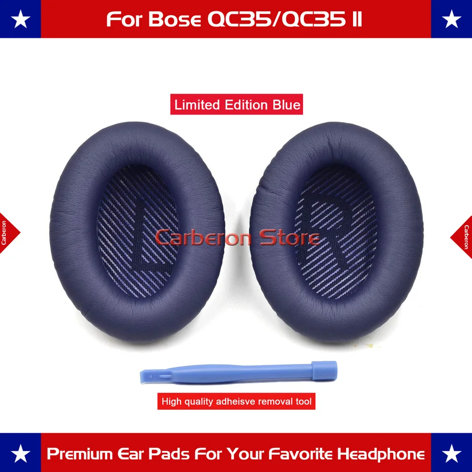 CARBERON Náhradné doštičky na uši pre uši pre slúchadlá BOSE QC35/QC35 II s QC35 SCRIMS (Midnight Blue)