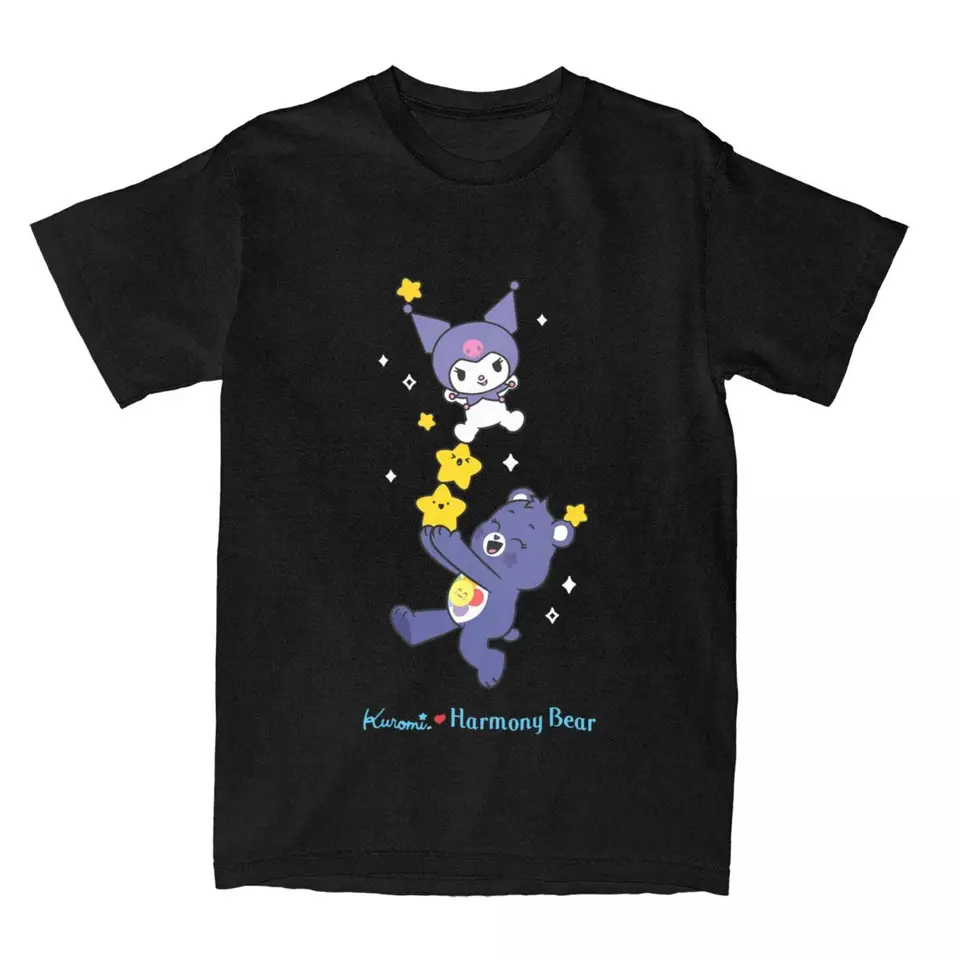 Care Bears x Sanrio Kuromi-Bayingimg Tričko Trič čistý bavlnený krátky rukáv Tops Vintage Street Style Harajuku Daily Unisex Tees