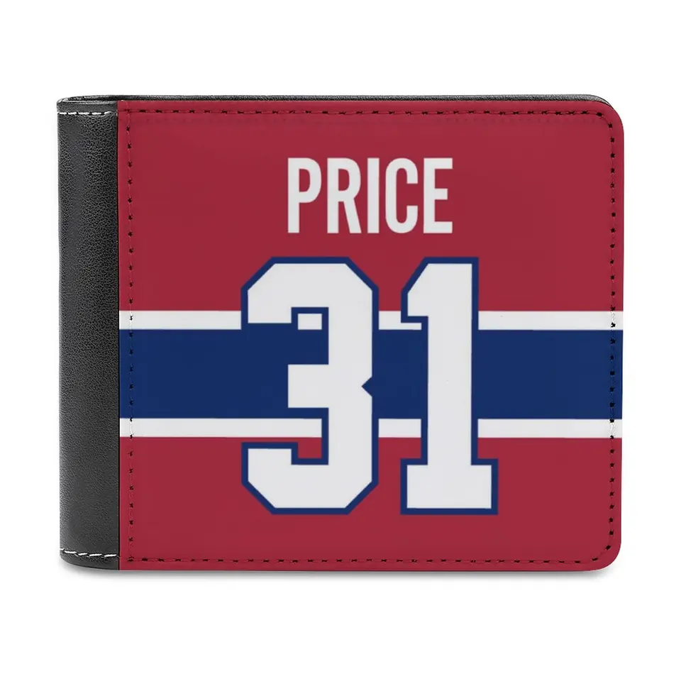 Carey Price Home Jersey Back Pase Puzdro Soft Soft Men peňaženky Nová kabelka Držitelia kreditných kariet pre mužské kabelky Men Peňaženka Národná