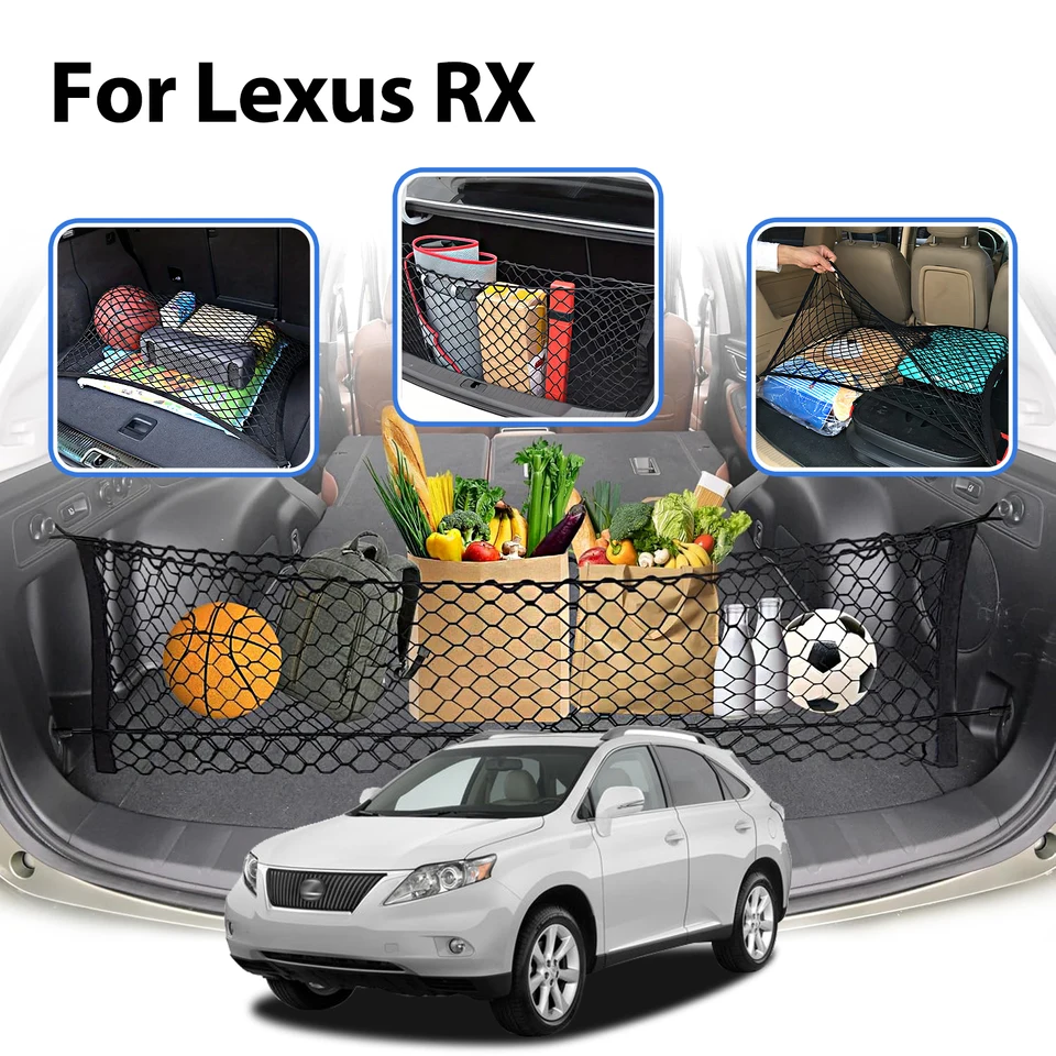 Cargo Net Stretable, autá Gadgets, nastaviteľná elastická skladovacia sieť s háčikom pre Lexus RX 1998-2025