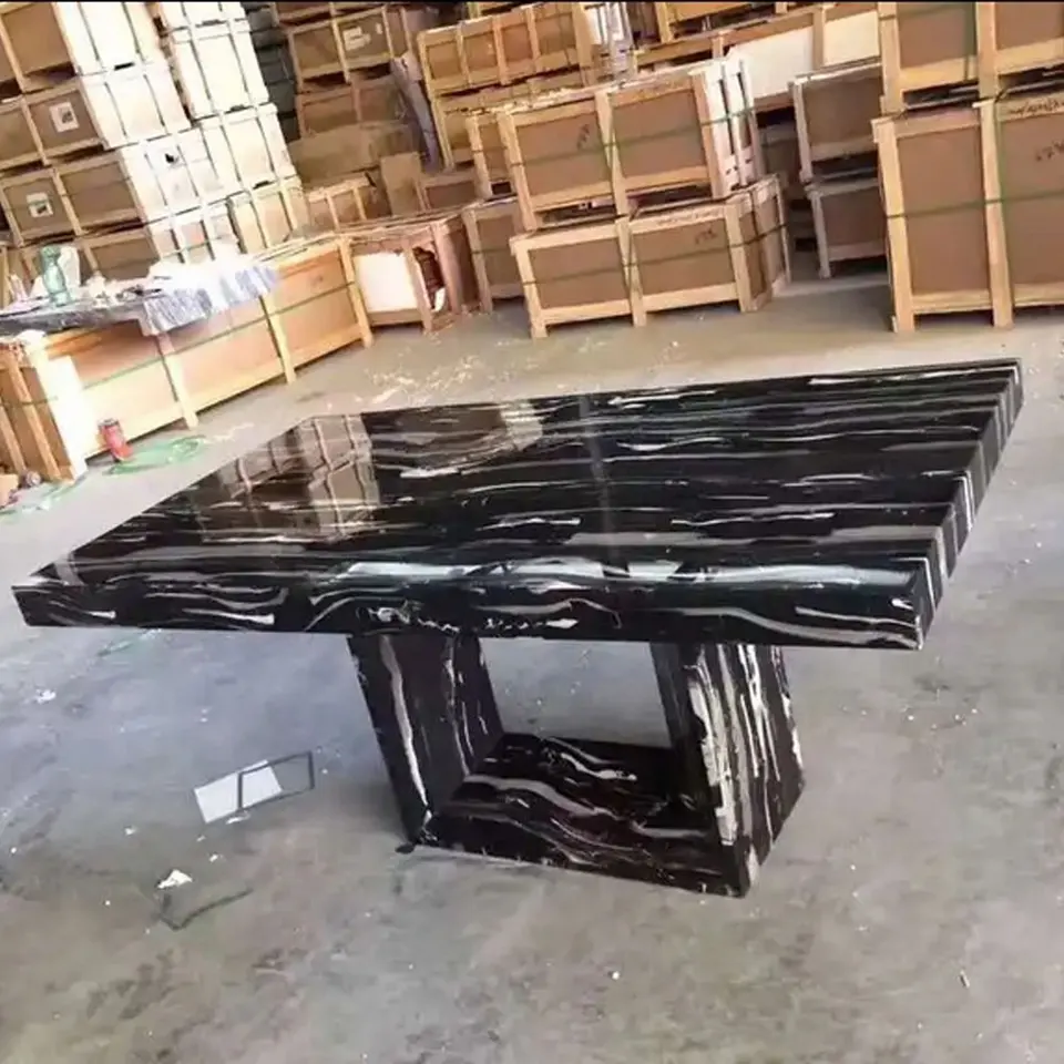 Carolf Furniture Factory Big Wholesale čierny mramor jedálenský stol