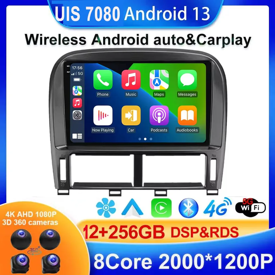 CarPlay 12g RAM+256G ROM pre Lexus LS430 XF30 LS 430 2000 - 2006 pre Toyota Celsior XF30 Player Player Navigation č. 2Din 2 DVD DVD