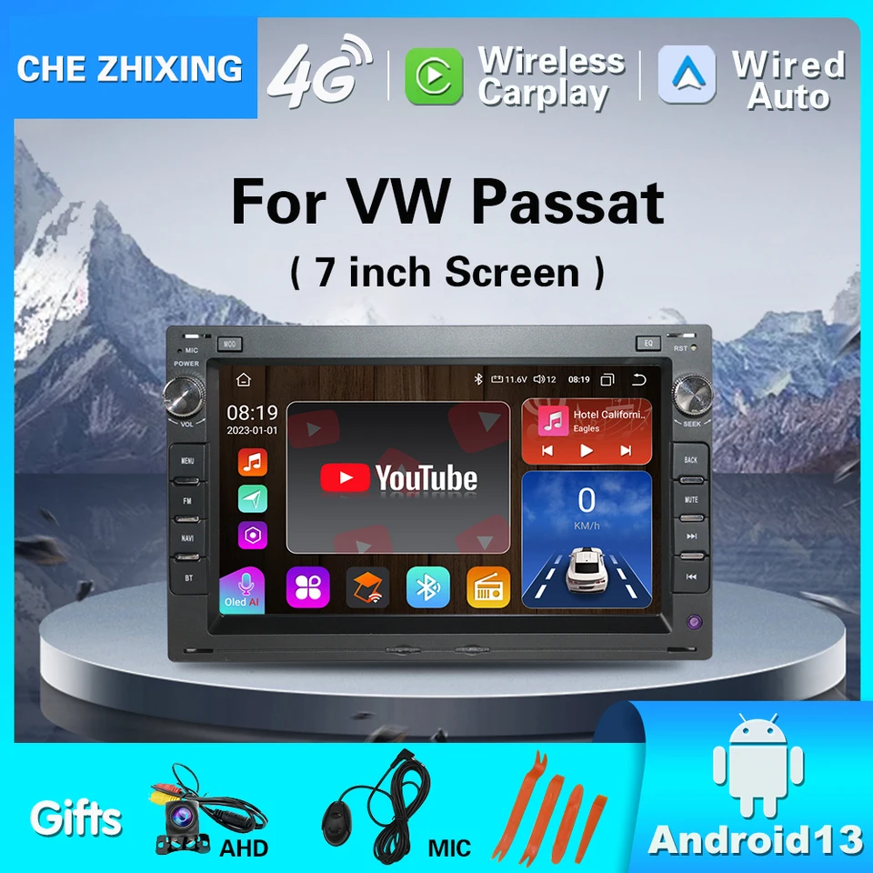 CarPlay Android 13 pre VW Passat B5 MK4 MK5 Golf 4 Polo Bora Jetta T5 Navigačný automobil GPS GPS WiFi Bluetooth Radio RDS BT 2DIN