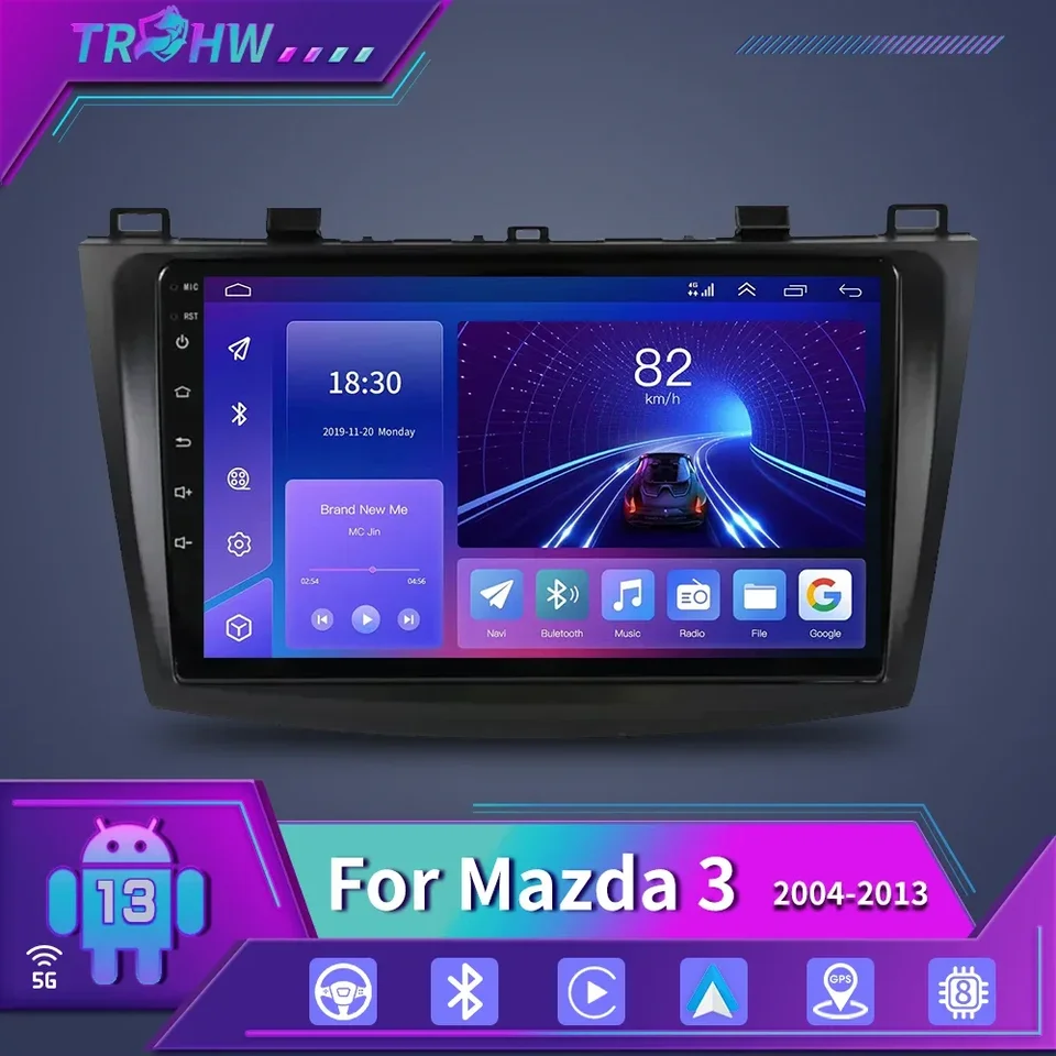 CarPlay Android Auto Radio pre Mazda 3 Bk Maxx Axel 2004-2013 Multimediálny hráč GPS 2 DIN Autoradio