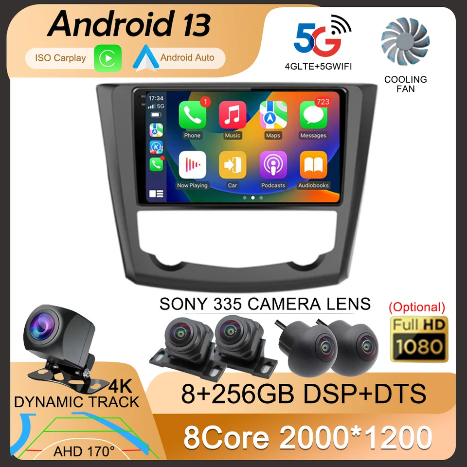 CarPlay Auto pre Renault Kadjar 2015 2016 2017 2018 2019 Android 13 Car Radio GPS multimediálny video prehrávač Stereo 2 DIN 2DIN DVD