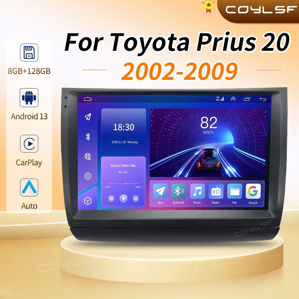 CarPlay Autoradio 2 Din Android 13 pre Toyota Prius 20 2003-2009 Car Radio Multimedia Video Player GPS Navigation Stereo BT