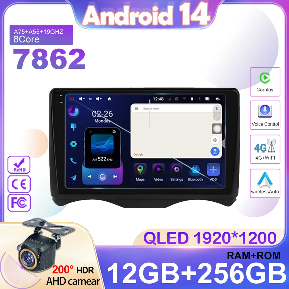 CarPlay Car Android 14 pre Citroen C2 2002 - 2006 Citroen C3 Auto Radio Radio Stereo Multimedia Video Player Navigation No 2Din DVD BT