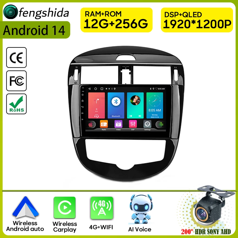CarPlay Car Radio pre Nissan Pulsar 6 NB17 2014 - 2018 Navigation GPS Android Auto stereofónny multimediálny prehrávač wifi videa č. 2din