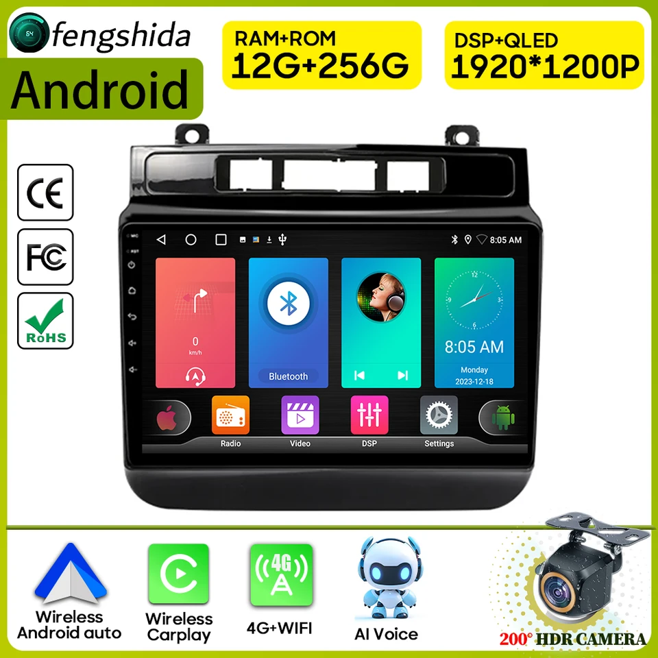 CarPlay CarPlay pre Volkswagen VW Touareg 2012 2013 2014 2016 2018 navigačné GPS Android Auto Stereo Autoradio WiFi WiFi č. 2DIN