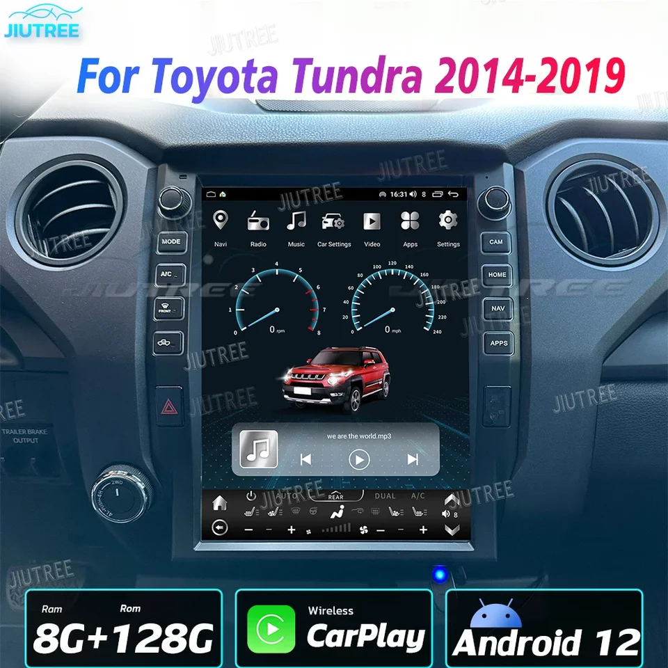 CarPlay HD Tesla Screen Screen Android CAR GPS multimediálny hráč pre Toyota Tundra 2014 2015 2016 2017 2018 2018 2019 Radio Stereo Head Unit