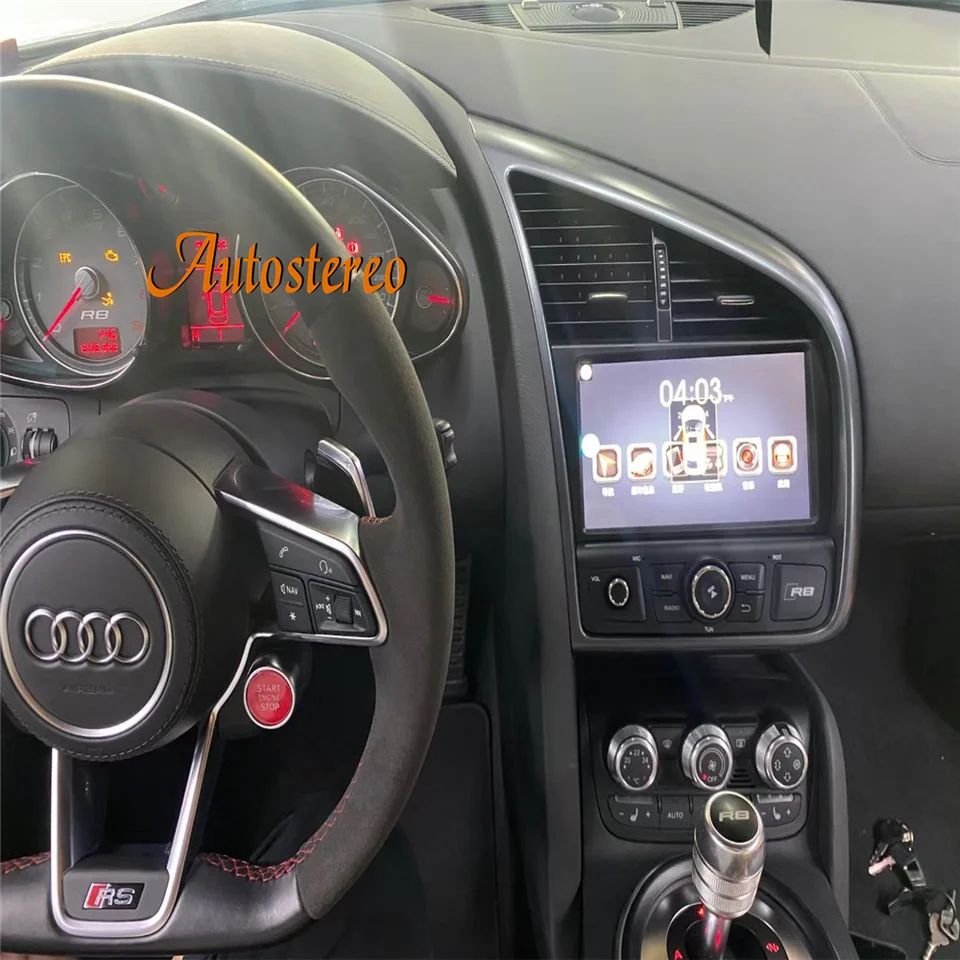 CarPlay pre Audi R8 Android 13 CAR GPS Navigation Auto Stereo Head Unit Multimedia Player Radio Tape Recorder Music DVD Player