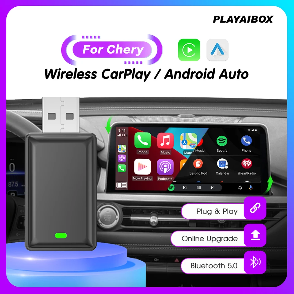 CarPlay Wireless Adapter Android Auto 2in1 Smart Dongle Play a Plug pre Chery Arrizo 5 Arrizo 7 Tiggo 3 Tiggo 3x Tiggo 5x