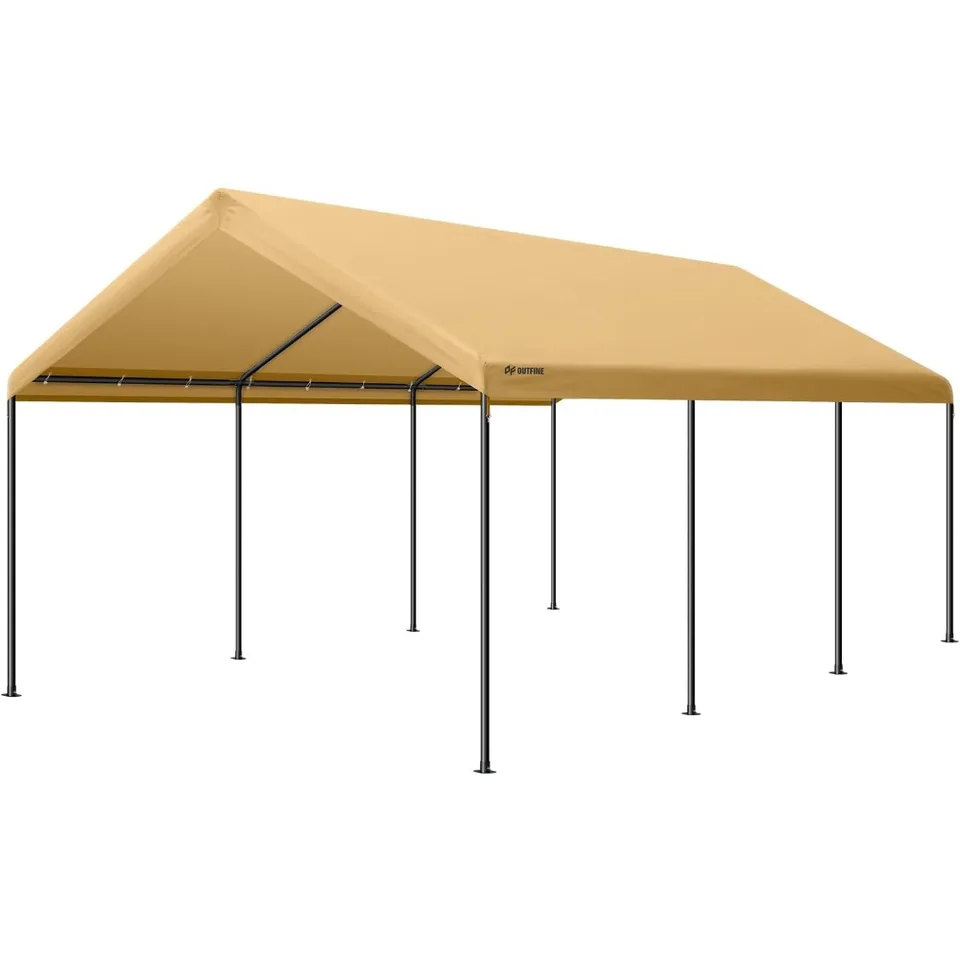 Carport Canopy 12x20 ft s vysokým obsahom automobilov s odnímateľnými bočnými stenami a prevrátenými vetranými oknami, stanovými stánkami x 12