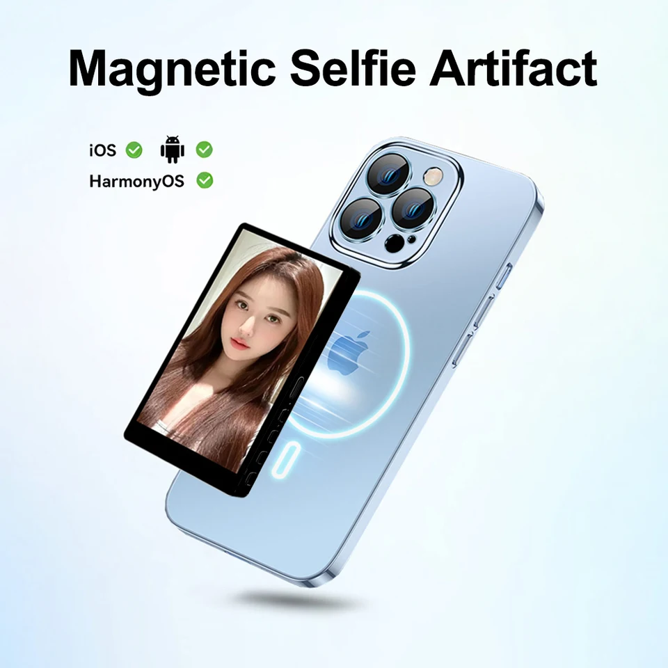 Carqseng PT001 Magnetic WiFi Wireless Selfie asistent Photo Mobilný telefón Zadný fotoaparát Scretel Scretter Screen pre Magsafe