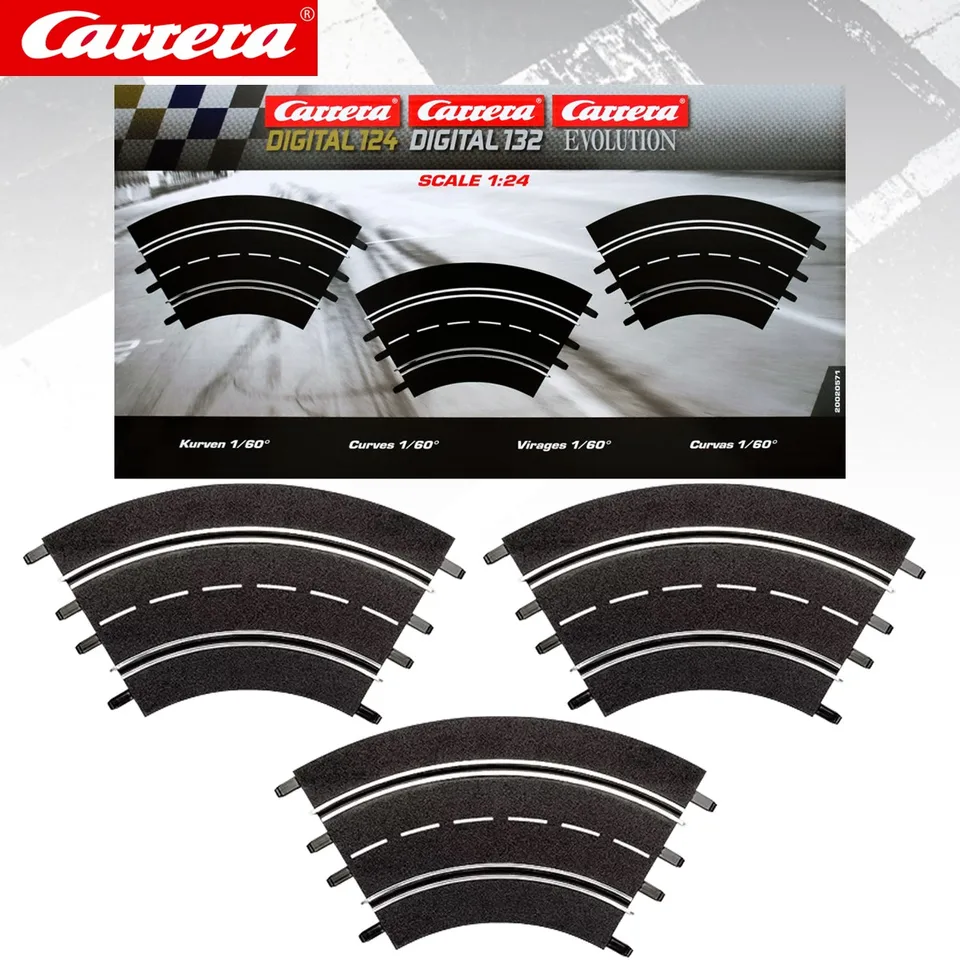 Carrera Slot Car 124/132 Track R1 20571 1/60 ° Krivka / 20551 zasvätené rameno / 20561 vonkajšie / 20577 1/30 ° krivka / 20567 vonkajšie