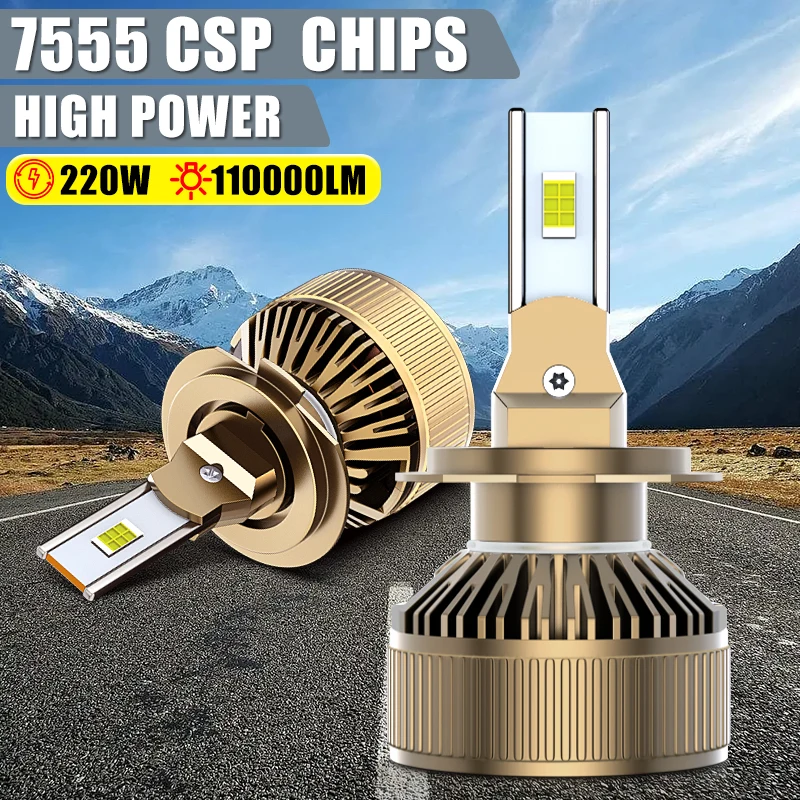Carshark H11 H4 LED svetlá CANBUS 12V 110000LM 220W MOTOCYCLE H7 HELEGLE SLEDNOTA H8 H9