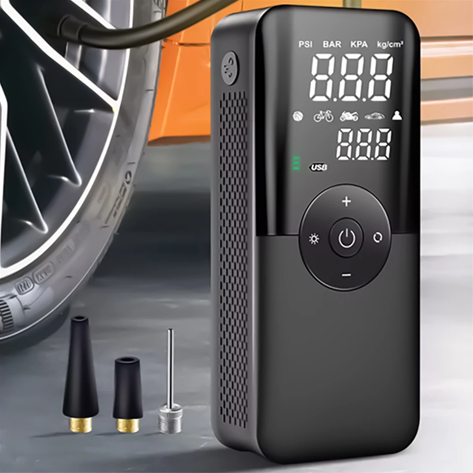 Carsun Nabíjateľné vzduchové pneumatické pneumatiky prenosný kompresor Digitálny bezdrôtový automobilový inflátor pre motorové bicykle gule