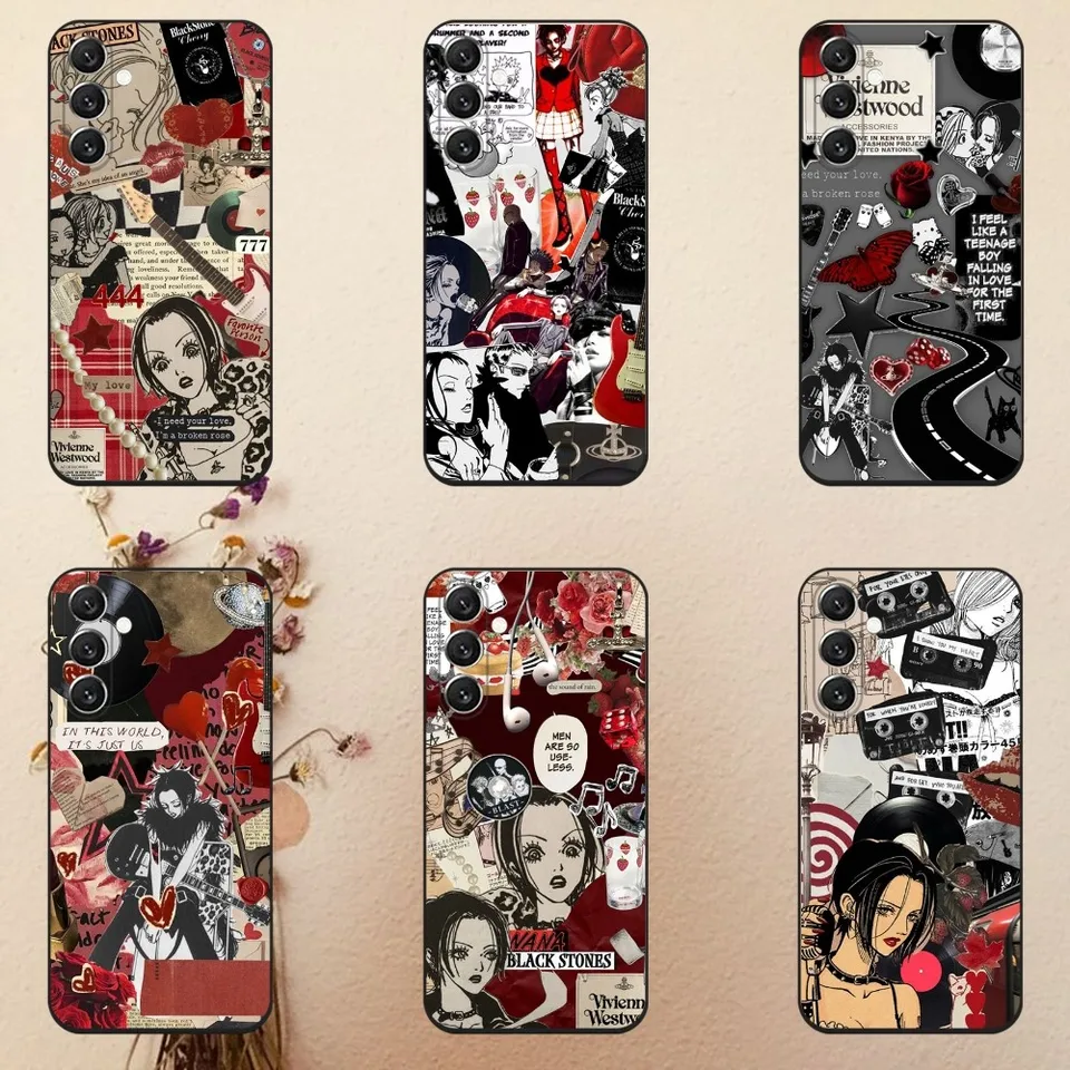 Cartoon Anime Oosaki Nana Pase pre Samsung Galaxy A13, A21S, A22, A31, A32, A52, A53, A71, A80, A91 Soft Soft Black Cover
