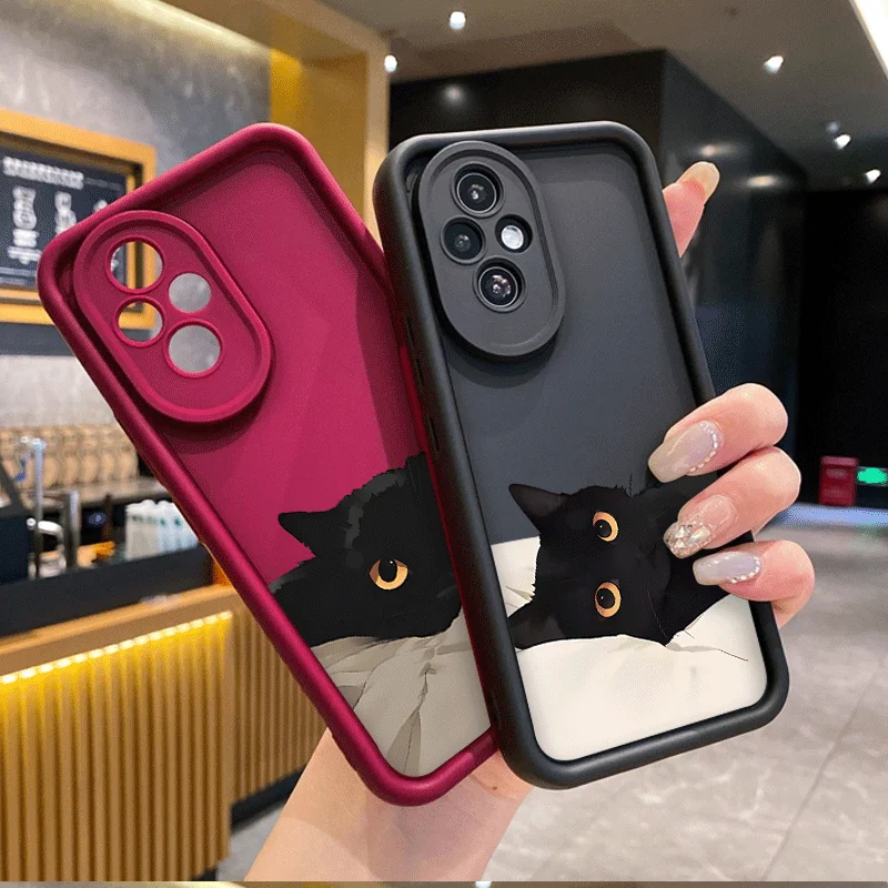 Cartoon Black Cat pár telefónov pre cti Huawei 200 90 Lite Mate 20 Pro Nova 10 P20 30 40 9x X8 5G Lovers spárovaný mäkký obal