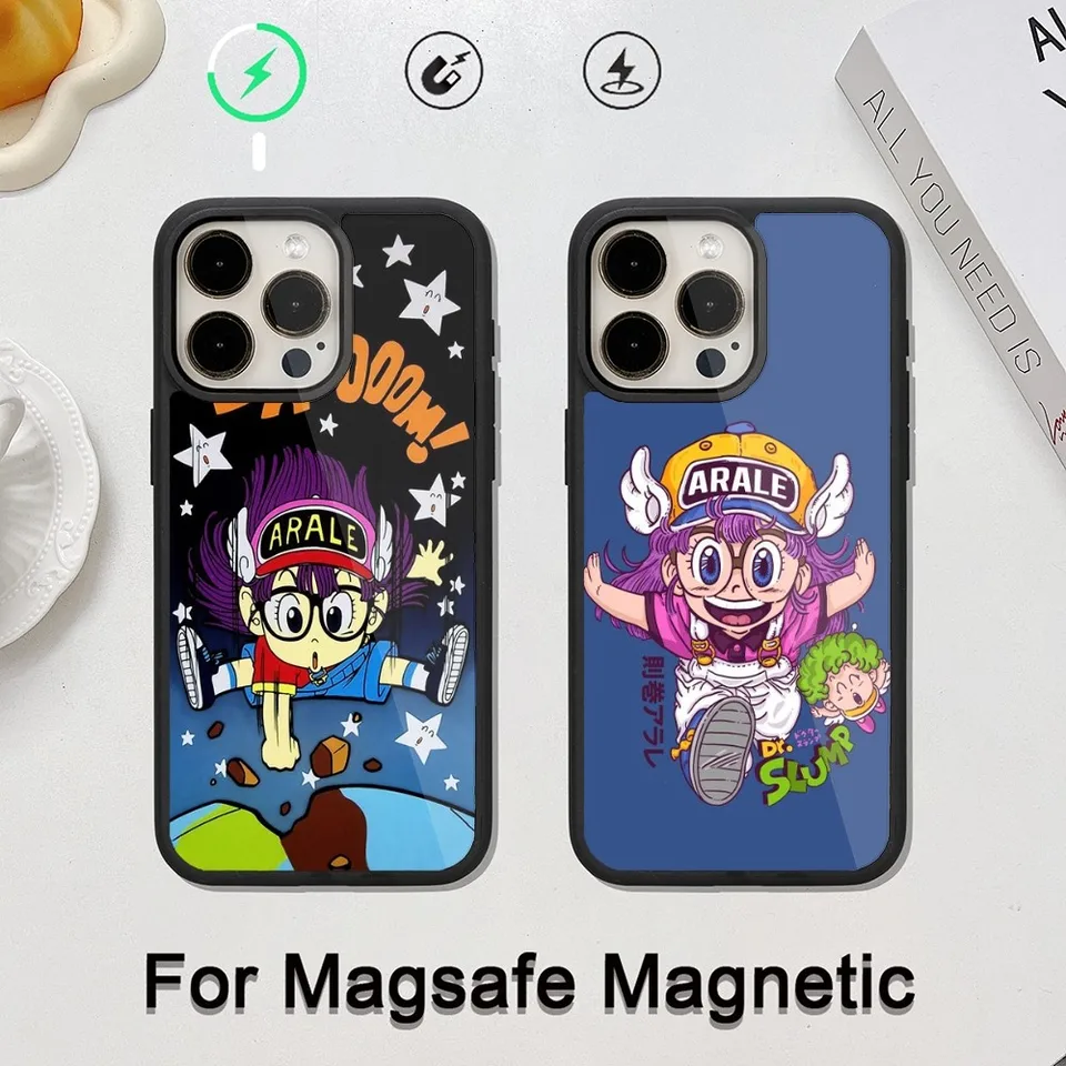 Cartoon Dr S-Slump A-Arale Telefónny puzdro pre iPhone 14 13 12 11 15 Pro Max Plus Magsafe Magnetic Cover