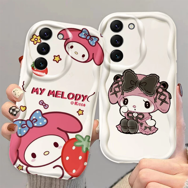 Cartoon My Melody Cute pre Samsung S24 S23 S21 S20 Ultra Plus Fe A73 A72 A71 A51 A31 A05S A05 A04 5G Wave Oil Funda Puzdro