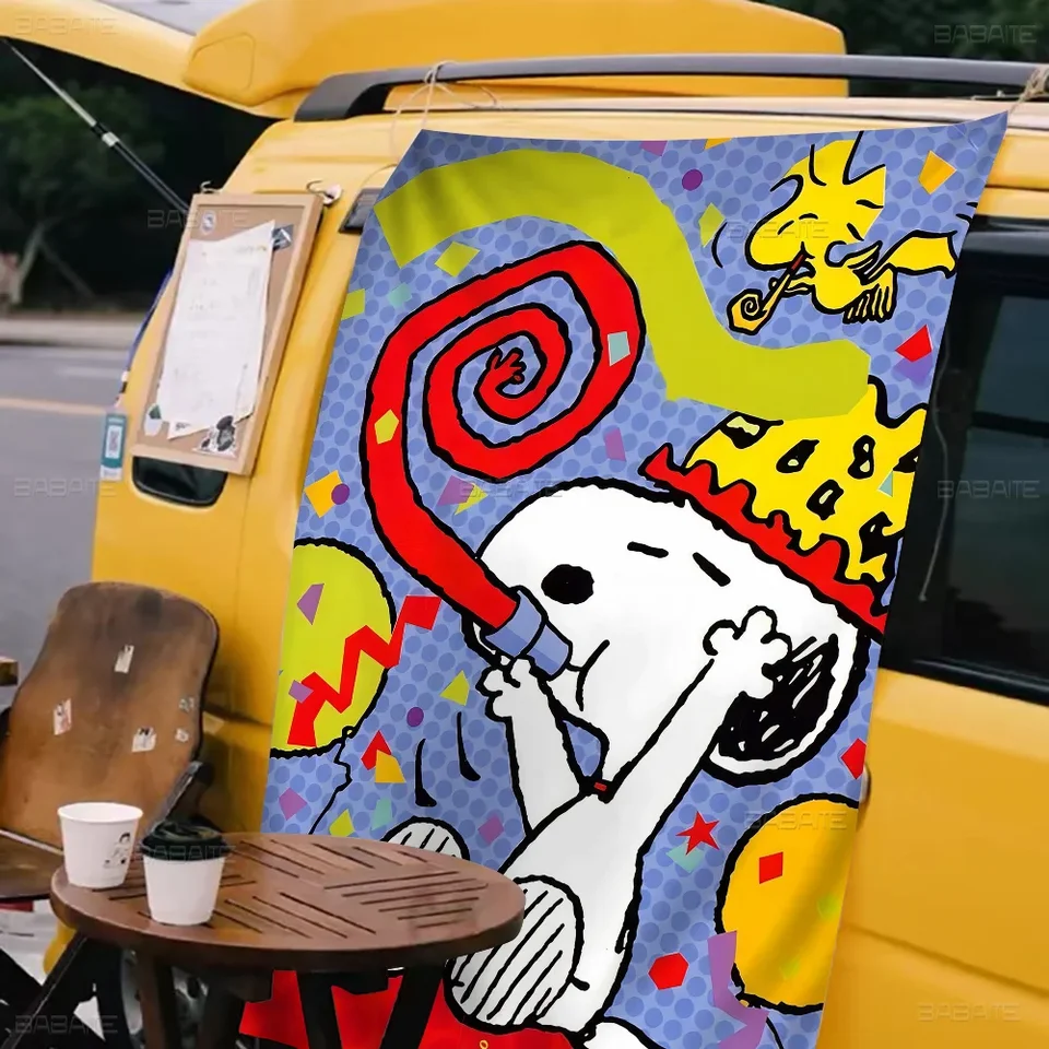 Cartoon S-Snoopys Veľká mikrovlákna plážové uteráky Rýchle suché uteráky piesočné uteráky na uterák na cestovanie
