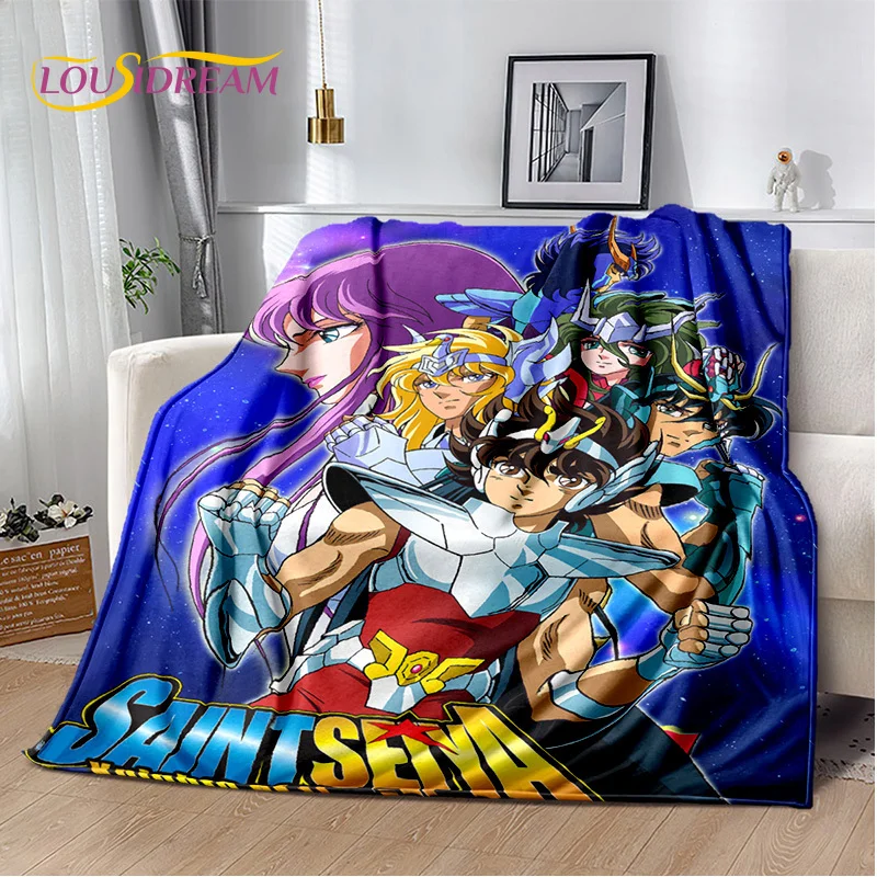 Cartoon Saint Seiya Retro anime HD prikrývka, mäkká prikrývka pre domácu spálňu posteľ pohovka piknik cestovná kancelária Kryt deť