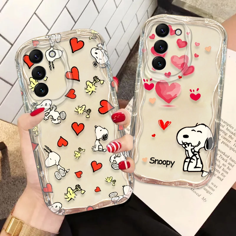 Cartoon Snoopy Cool pre Samsung S24 S23 S21 S20 Ultra Plus Fe A73 A72 A71 A51 A05S A05 5G Wave Funda Funda Puzdro