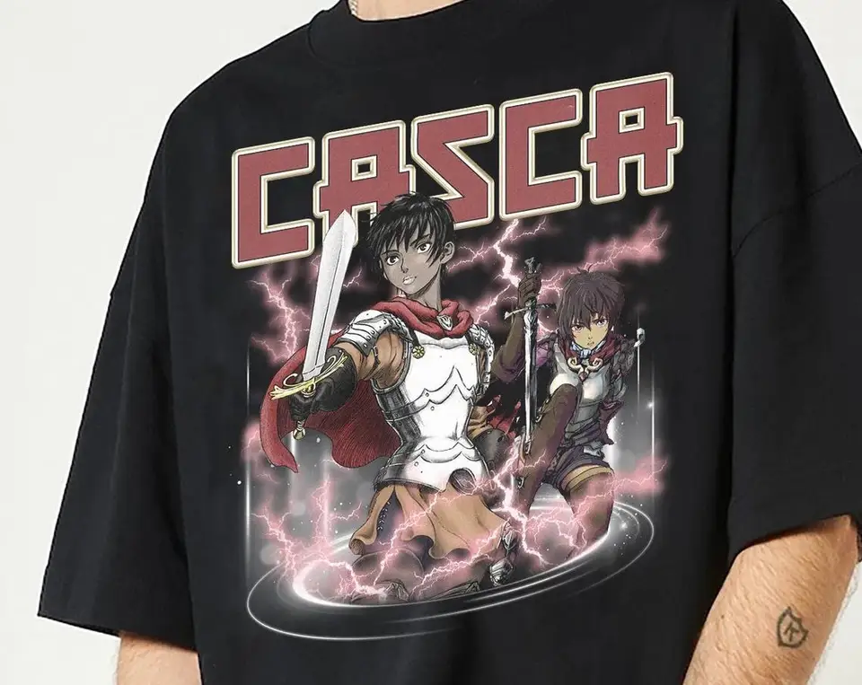 Casca Berserk Vintage T tričko Berserk vintage košeľa anime 90. roky grafické tričko Anime vintage tričko