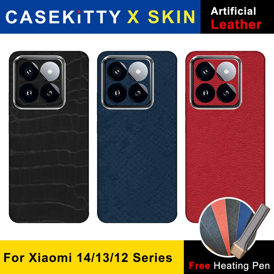 CaseKitty Skin Wrap Leather pre Xiaomi 14 STrancer 13T Pro Back Film Mi Lite 12 13 Ultra 12x ochranný ochranca bez prípadu bez prípadu