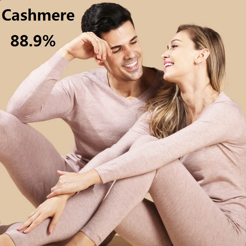 Cashmere pánske tepelné spodné prádlo súpravy Ženy Zimné oblečenie pánske tepelné termaly pre mužov Long Johns párovej základnej vrstvy vnútorné opotrebenie spodnej časti