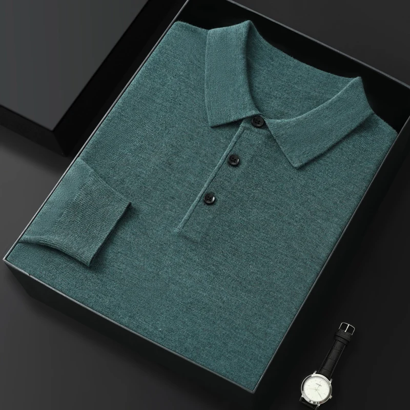 Cashmere Sweater Pánske pólové krk Čestné vlna s dlhým rukávom Tričko Tričko Obchodný sveter Sweár Sweater Sweater ZM-