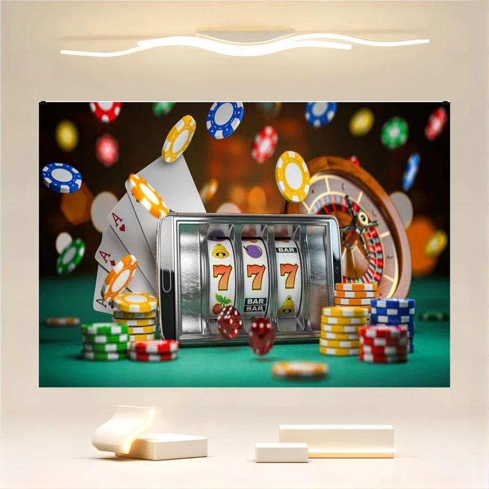 Casino Las Vegas Nevada Hazardný dom voľný výhľad Chips Wheel of Fortune Card Game pozadie Speakeasy Photo Video Studio