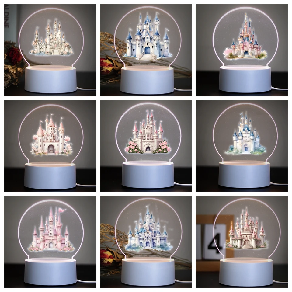 Castle 3D nočné svetlo detské hračky Narodeniny vianočné darčeky pre deti hračky 3D nočné ľahké detské hračky