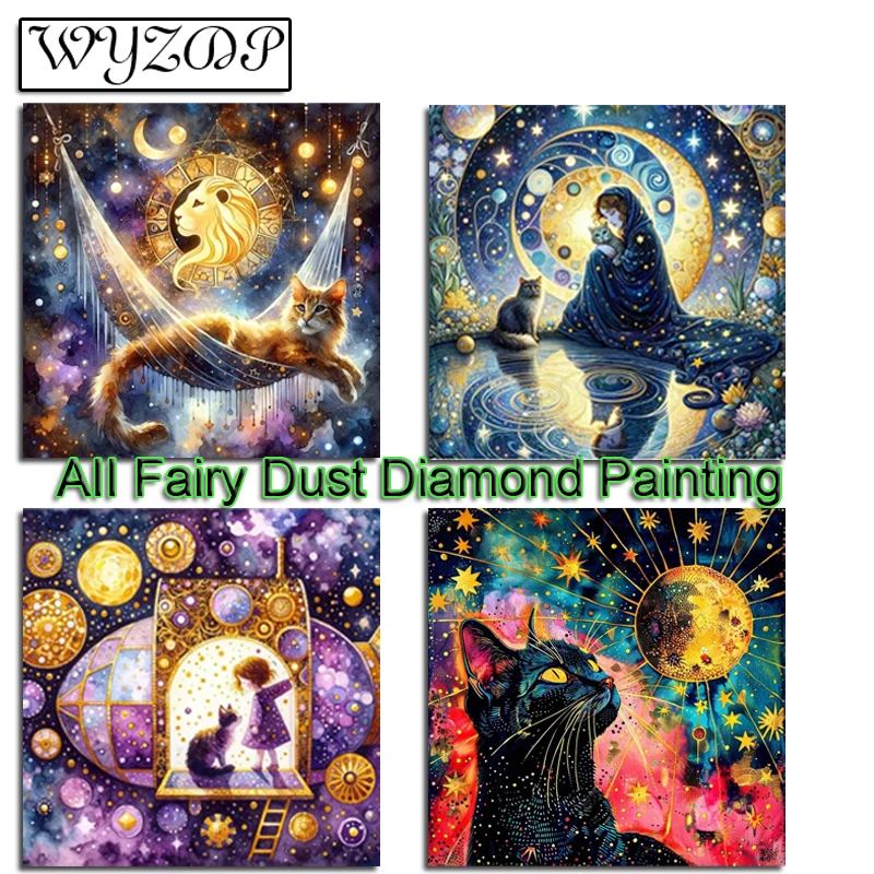 CAT 100% víla Diamond Diamond Painting Kit Landspe