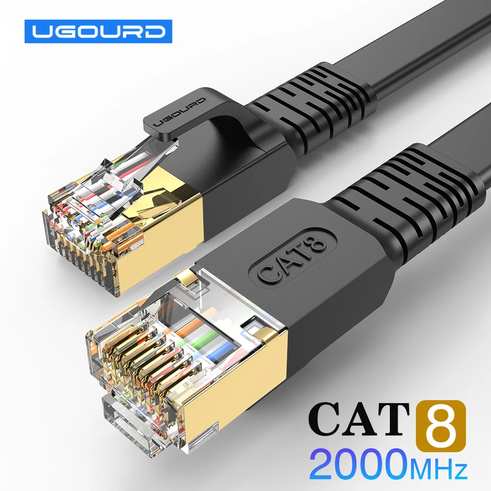 CAT 8 ETHERNET CABLA CAT8 Sieťový kábel Internet LAN 40 GBPS 2000 MHz pre prenosný počítač PS4 0,5 m - 5 m 10m 15m 20 m 30 m Ploché kolo
