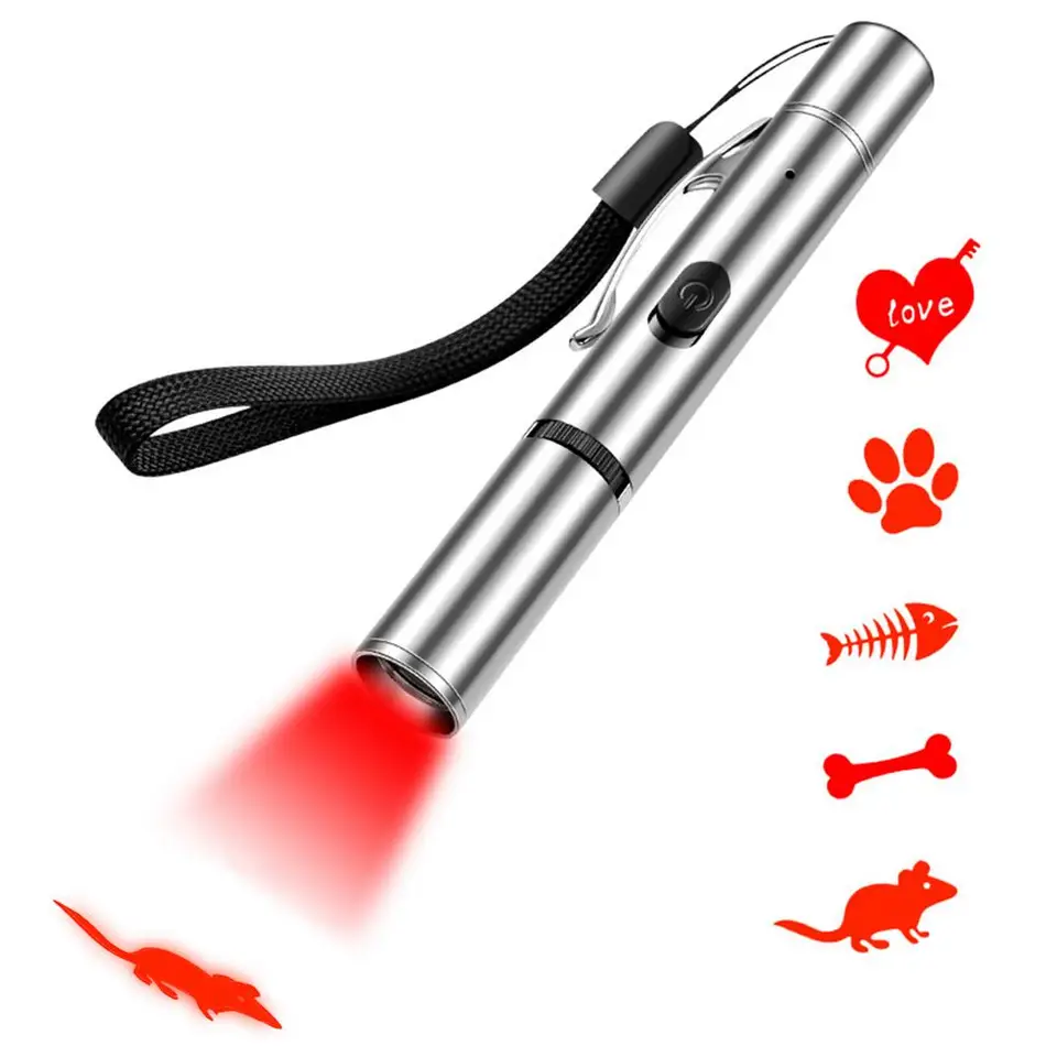 CAT baterka prepínateľná svetlo LED laser pet mačka hračky šteniatka mačka interaktívne hračky Nabíjateľné 5 vzorov pre domáce zvieratá hračky