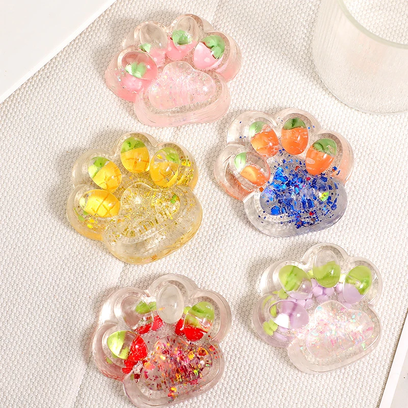 Cat Claw Pinch Hračka Želé vosk Strawberry Decompress Jelly Glue Cyt Cat Claw Ice Cube Pinch Hray