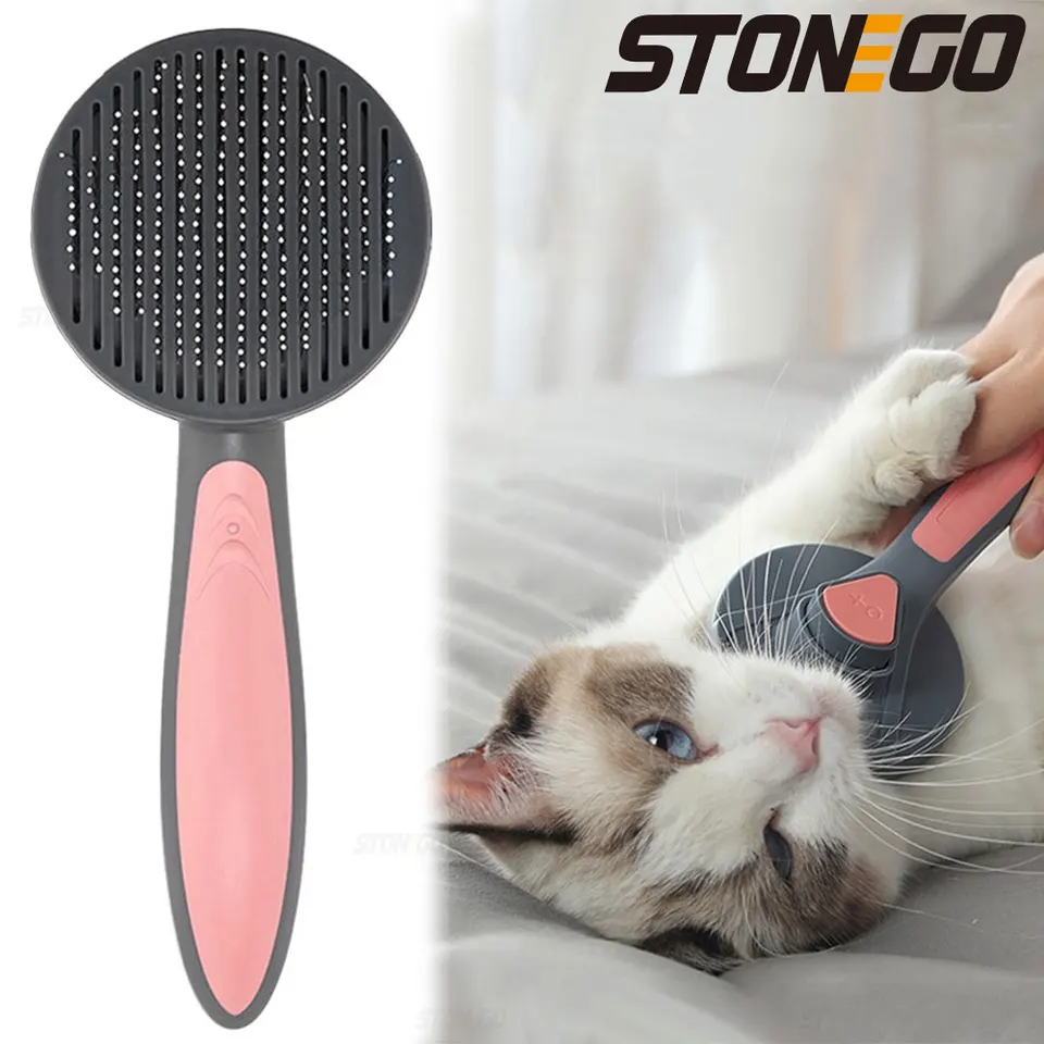 Cat Comp Dog Remover Remover štetca Pet Grooming Brush Needlo Hrebeň odstraňuje zamotané samočistiace čistenie Stonego Pet dodáva príslušenstvo
