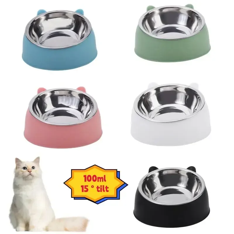 Cat Dog Bowl 15 stupňov vyvýšené nekĺzané šteniatko Základné sklonenie krku krk misky príslušenstvo psie misky pre domáce zvieratá domáce zvieratá domáce zvieratá