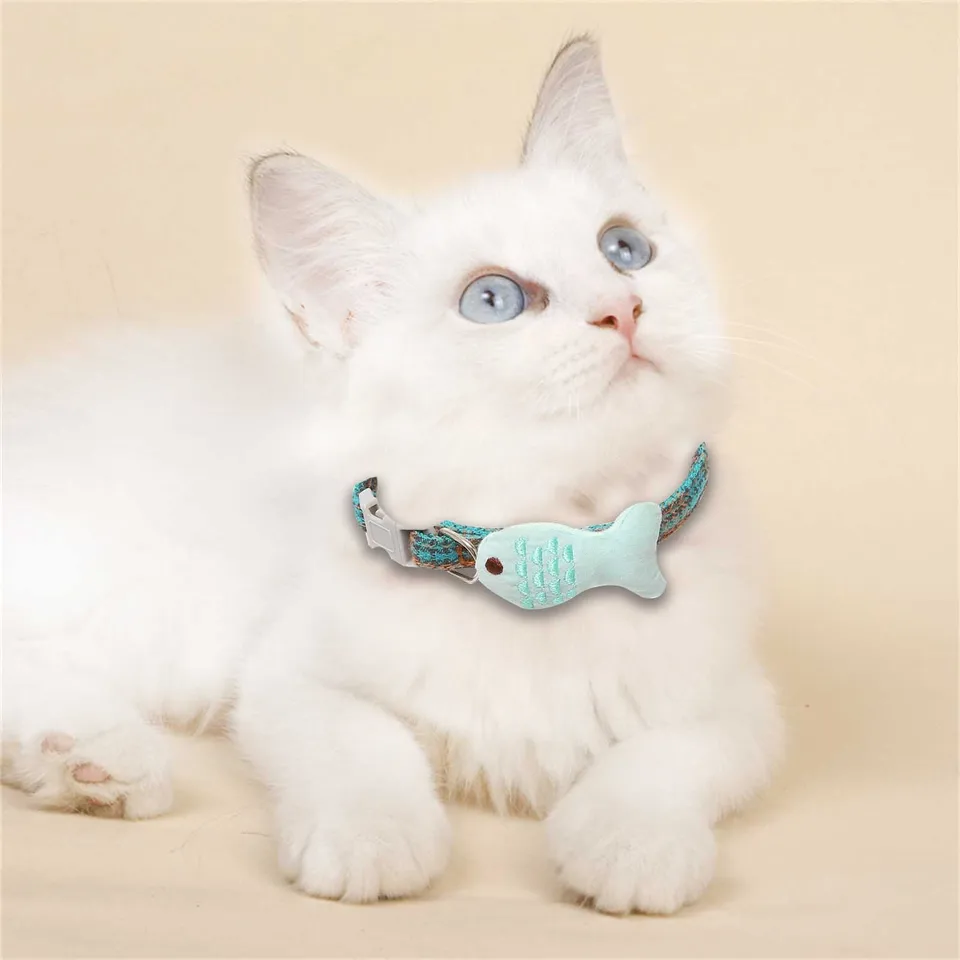 Cat Golier Vytlačené nastaviteľné roztomilé malé ryby Dekoratívny náhrdelník Outdoor Home Pet Supplies Príslušenstvo pre malé psy Cats #f