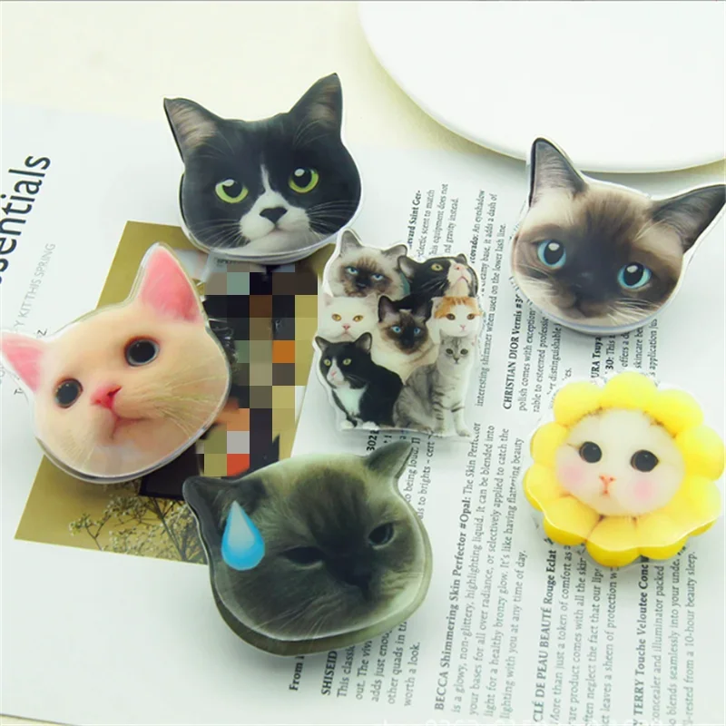 Cat Kitty Cartoon Expandovateľný držiak mobilných telefónov Ins Kórejský skladací tok tok soketový prsteň prsteňový držiak príslušenstvo