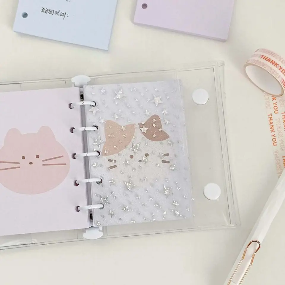 Cat M5 voľný listový doplň papier Cartoon Refill Doplní špirálové spojivo Vnútorné stránky pre zoznam notebookov oddeľovač papiera