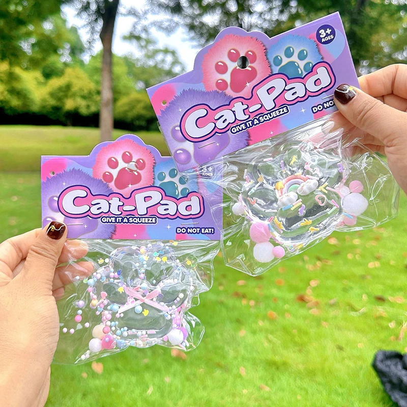 Cat Paw Mochi taba fidget hračky roztomilý plyšový mapa lapa
