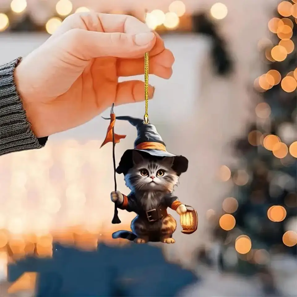 Cat Pendant Halloween Decoration Witch Witch