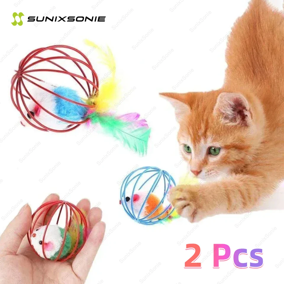 Cat Pet Toy - Random Color Mouse Gall Cage pre mačiatka - Dotknutia domácich miláčikov a príslušenstvo pre plážadlá