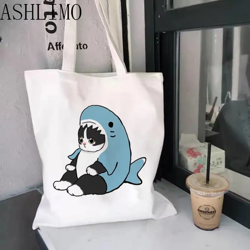 Cat Women Women Shopper Shopping Bag Bolsa Compra Plegable Jute Bag Bolsa nákupná kabelka taška TOTE OPRUDAJÚCA ECOBAG CABAS